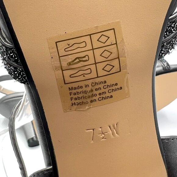 7.5W WIDE WIDTH Touch Ups Womens Amara Pewter Silver Dress Sandals Heels Shoes - Picture 11 of 13